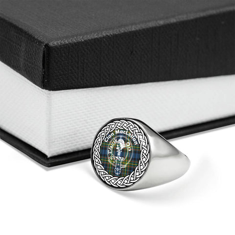 Image of MacLellan Crest Clan Tartan Ring Scottish