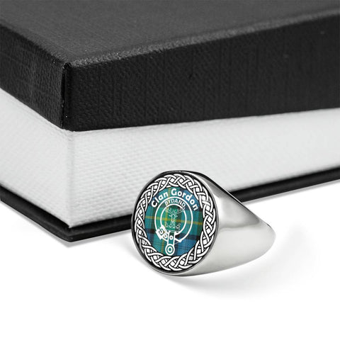 Image of Gordon Crest Clan Tartan Ring Scottish