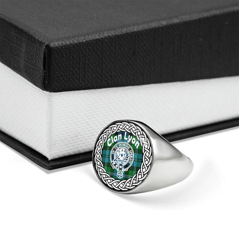 Image of Lyon Crest Clan Tartan Ring Scottish