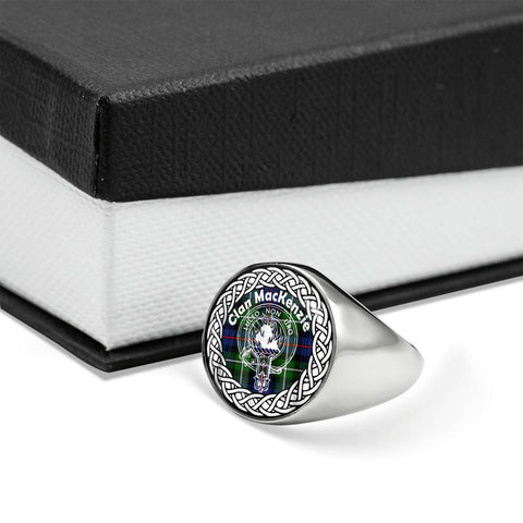Image of MacKenzie Crest Clan Tartan Ring Scottish