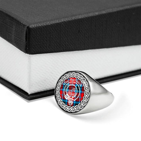 Image of MacTavish Crest Clan Tartan Ring Scottish