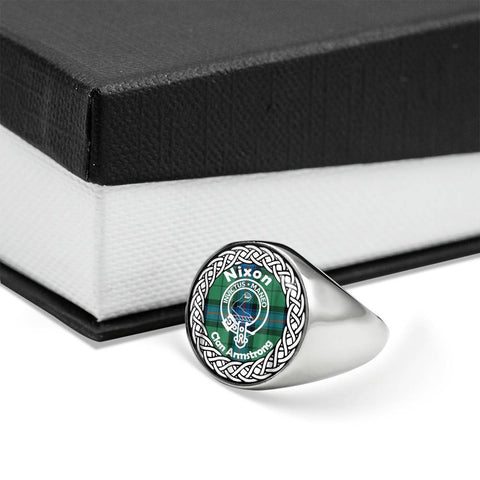 Image of Nixon Crest Clan Tartan Ring Scottish