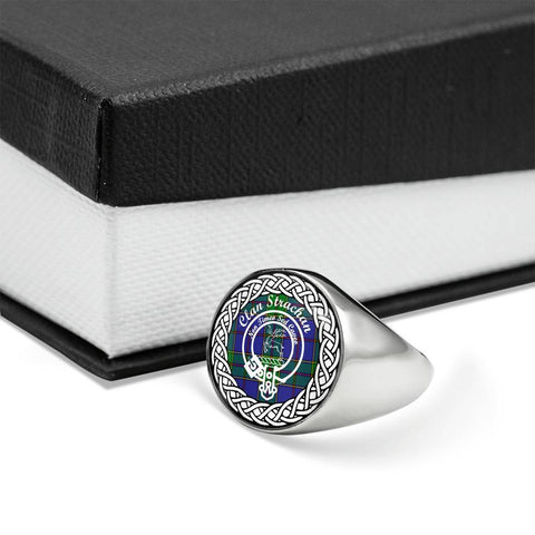 Image of Strachan Crest Clan Tartan Ring Scottish