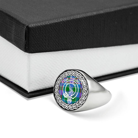 Image of Ralston Crest Clan Tartan Ring Scottish