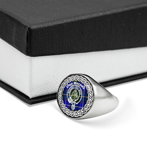 Image of Macneil Crest Clan Tartan Ring Scottish