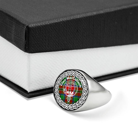 Image of MacCullock Crest Clan Tartan Ring Scottish