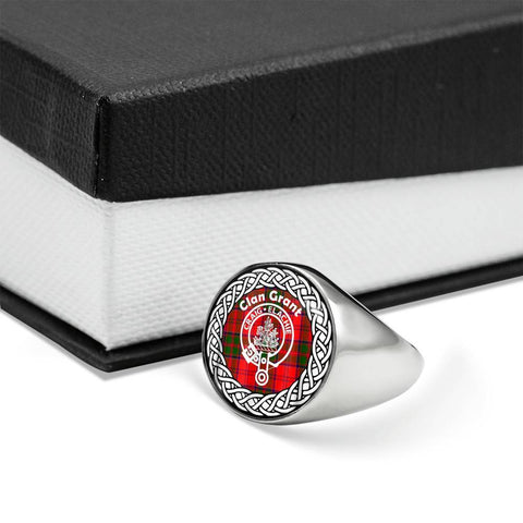 Image of Grant Crest Clan Tartan Ring Scottish