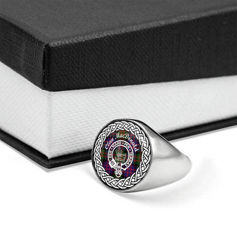 Image of MacDonald Crest Clan Tartan Ring Scottish