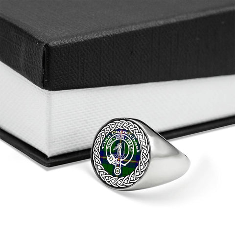 Image of Carmichael Crest Clan Tartan Ring Scottish