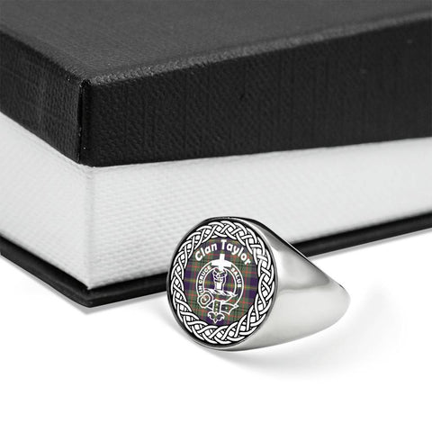 Image of Taylor Crest Clan Tartan Ring Scottish