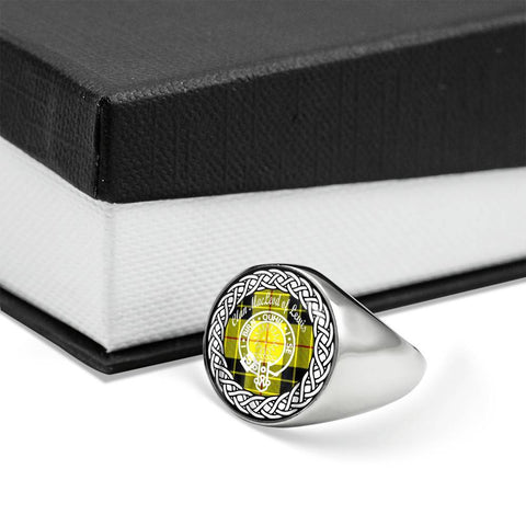 Image of MacLead Of Lewis Crest Clan Tartan Ring Scottish