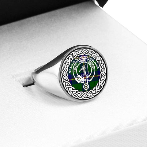 Image of Carmichael Crest Clan Tartan Ring Scottish