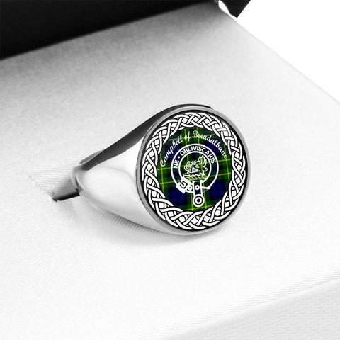 Image of Campbell Of Breadalbane Crest Clan Tartan Ring Scottish