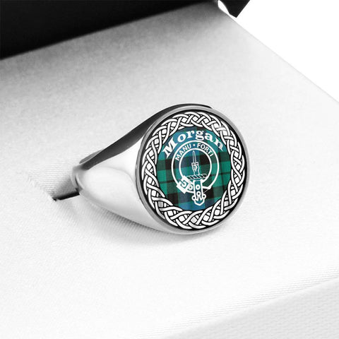 Image of Morgan Crest Clan Tartan Ring Scottish