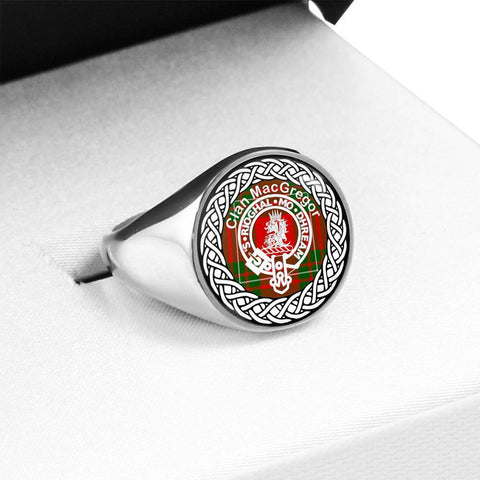 Image of MacGregor Crest Clan Tartan Ring Scottish