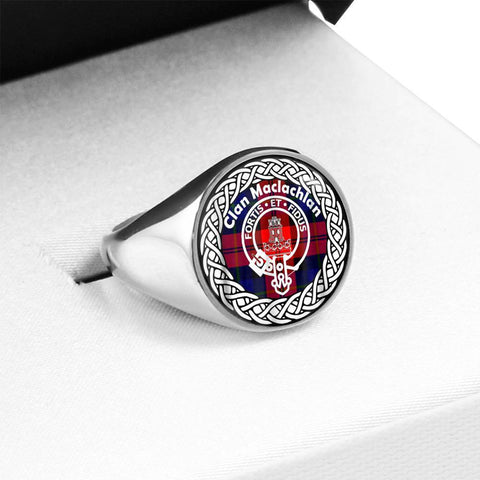 Image of Maclachlan Crest Clan Tartan Ring Scottish