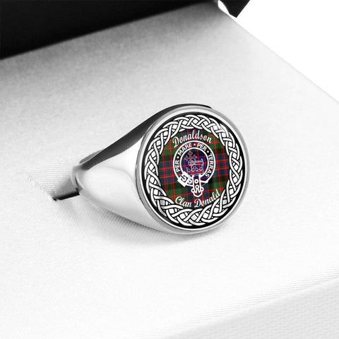 Image of Donaldson Clan Donald Crest Clan Tartan Ring Scottish