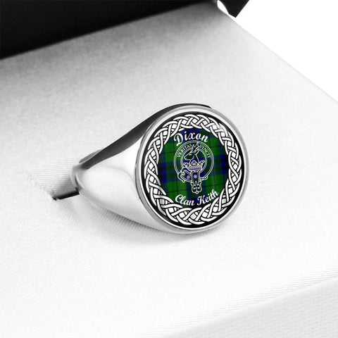 Image of Dixon Clan Keith Crest Clan Tartan Ring Scottish