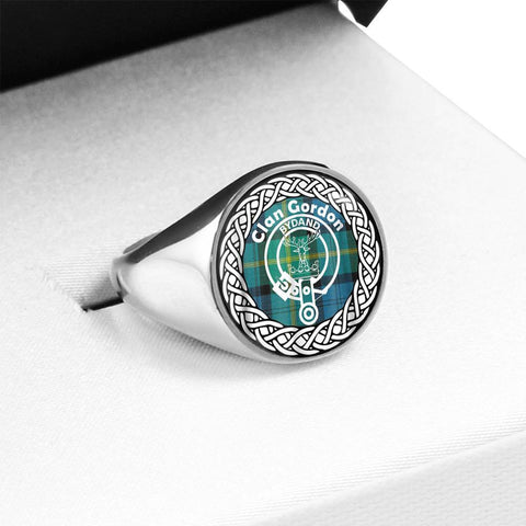 Image of Gordon Crest Clan Tartan Ring Scottish