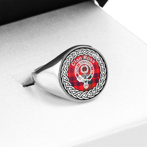 Image of Ross Crest Clan Tartan Ring Scottish
