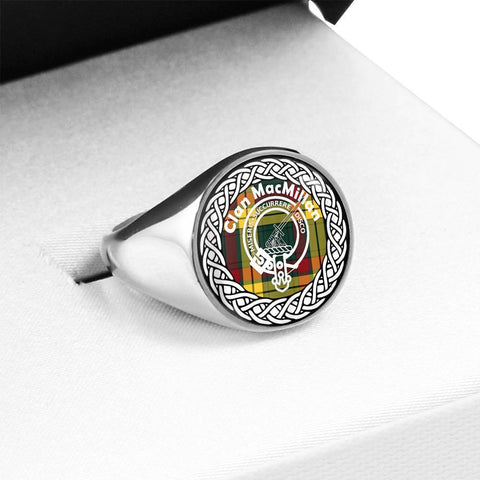 Image of MacMillan Crest Clan Tartan Ring Scottish