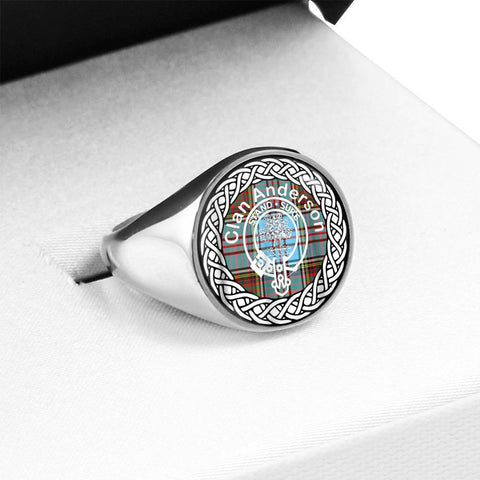 Image of Anderson Crest Clan Tartan Ring Scottish