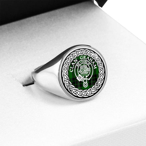 Image of Graham Crest Clan Tartan Ring Scottish