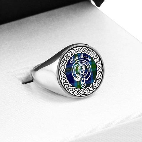 Image of Moore Crest Clan Tartan Ring Scottish