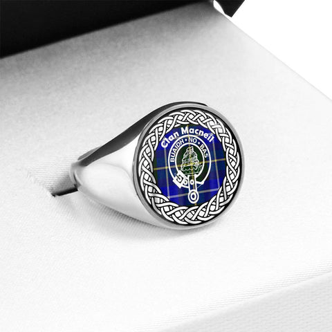 Image of Macneil Crest Clan Tartan Ring Scottish