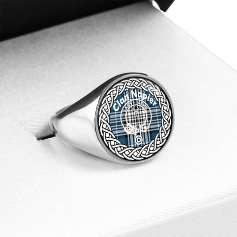 Image of Napier Crest Clan Tartan Ring Scottish