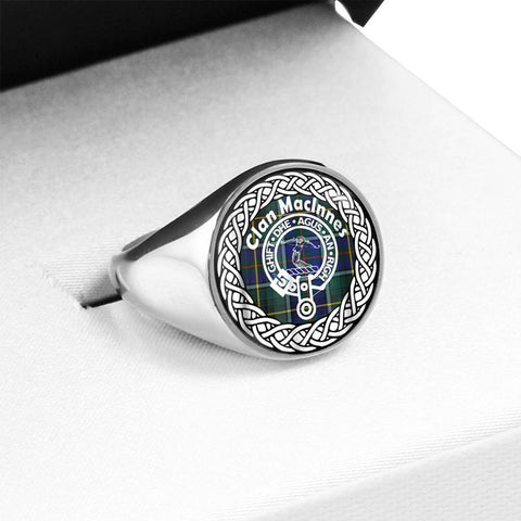 Image of Maclnnes Crest Clan Tartan Ring Scottish