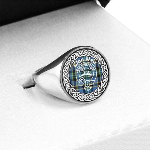 Image of Weir Crest Clan Tartan Ring Scottish