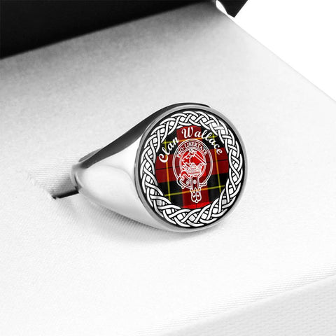Image of Wallace Crest Clan Tartan Ring Scottish