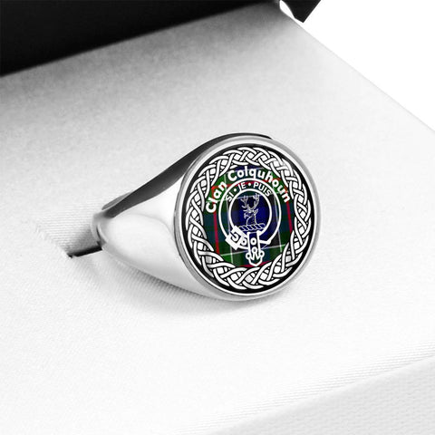 Image of Colquhoun Crest Clan Tartan Ring Scottish