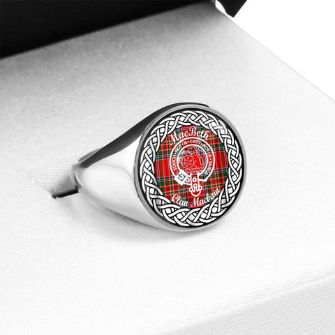 Image of MacBeth Crest Clan Tartan Ring Scottish