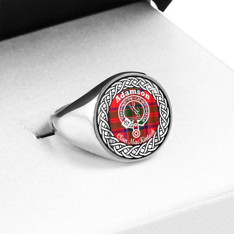 Image of Adamson Crest Clan Tartan Ring Scottish