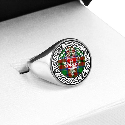 Image of MacCullock Crest Clan Tartan Ring Scottish