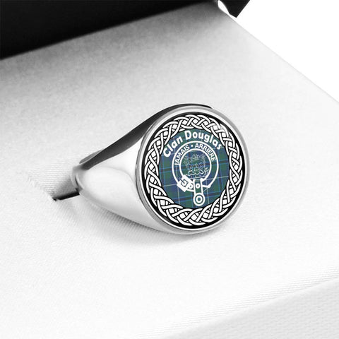 Image of Douglas Crest Clan Tartan Ring Scottish