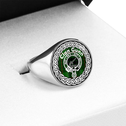 Image of Gunn Crest Clan Tartan Ring Scottish