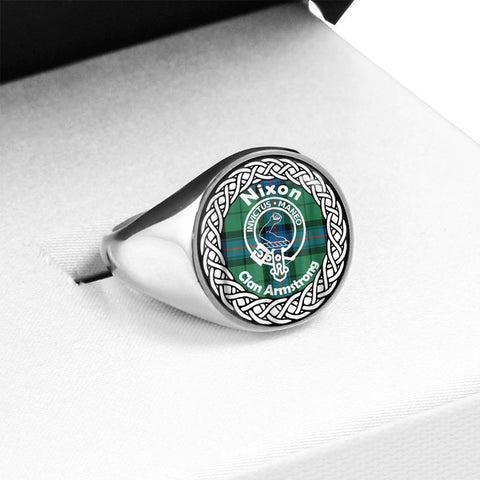 Image of Nixon Crest Clan Tartan Ring Scottish