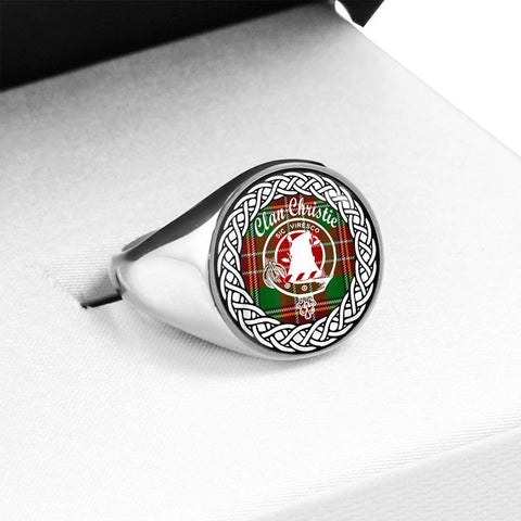 Image of Christie Crest Clan Tartan Ring Scottish