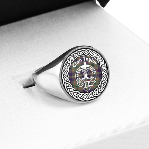 Image of Taylor Crest Clan Tartan Ring Scottish