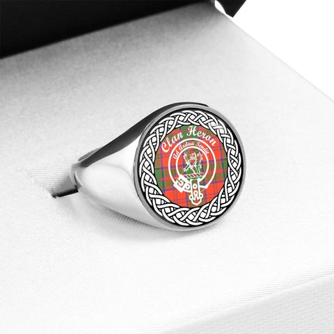 Image of Heron Crest Clan Tartan Ring Scottish