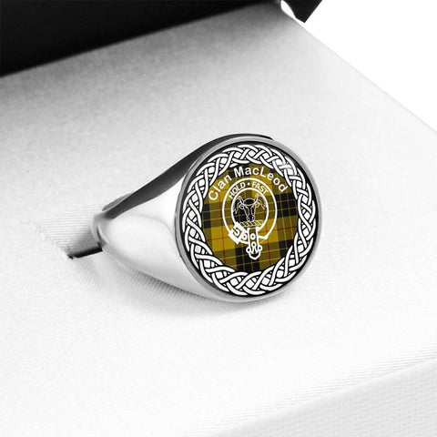 Image of MacLeod Crest Clan Tartan Ring Scottish