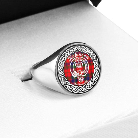 Image of Robinson Crest Clan Tartan Ring Scottish
