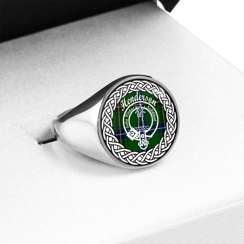 Image of Henderson Crest Clan Tartan Ring Scottish