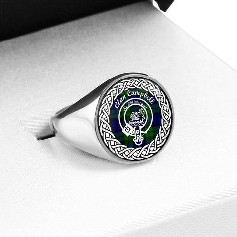 Image of Campbell Crest Clan Tartan Ring Scottish