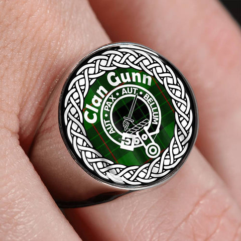 Image of Gunn Crest Clan Tartan Ring Scottish