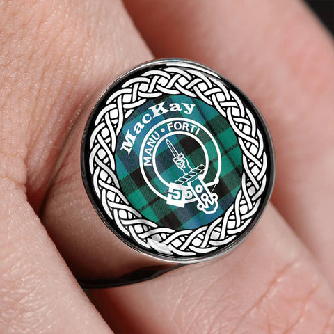 Image of MacKay Crest Clan Tartan Ring Scottish
