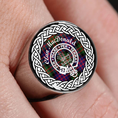 Image of MacDonald Crest Clan Tartan Ring Scottish
